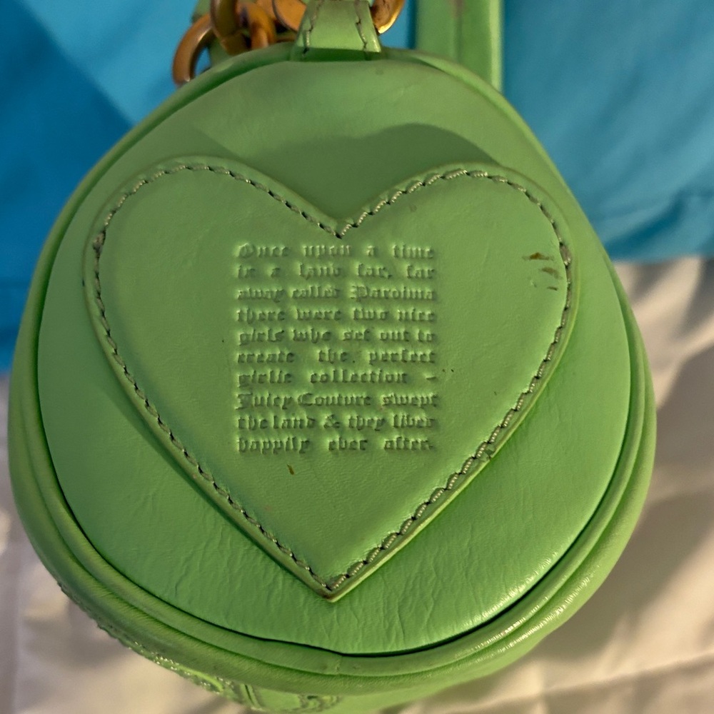 Juicy Couture Vintage Green Y2K Mini Baguette Leather Barrel Purse - Picture 5 of 7